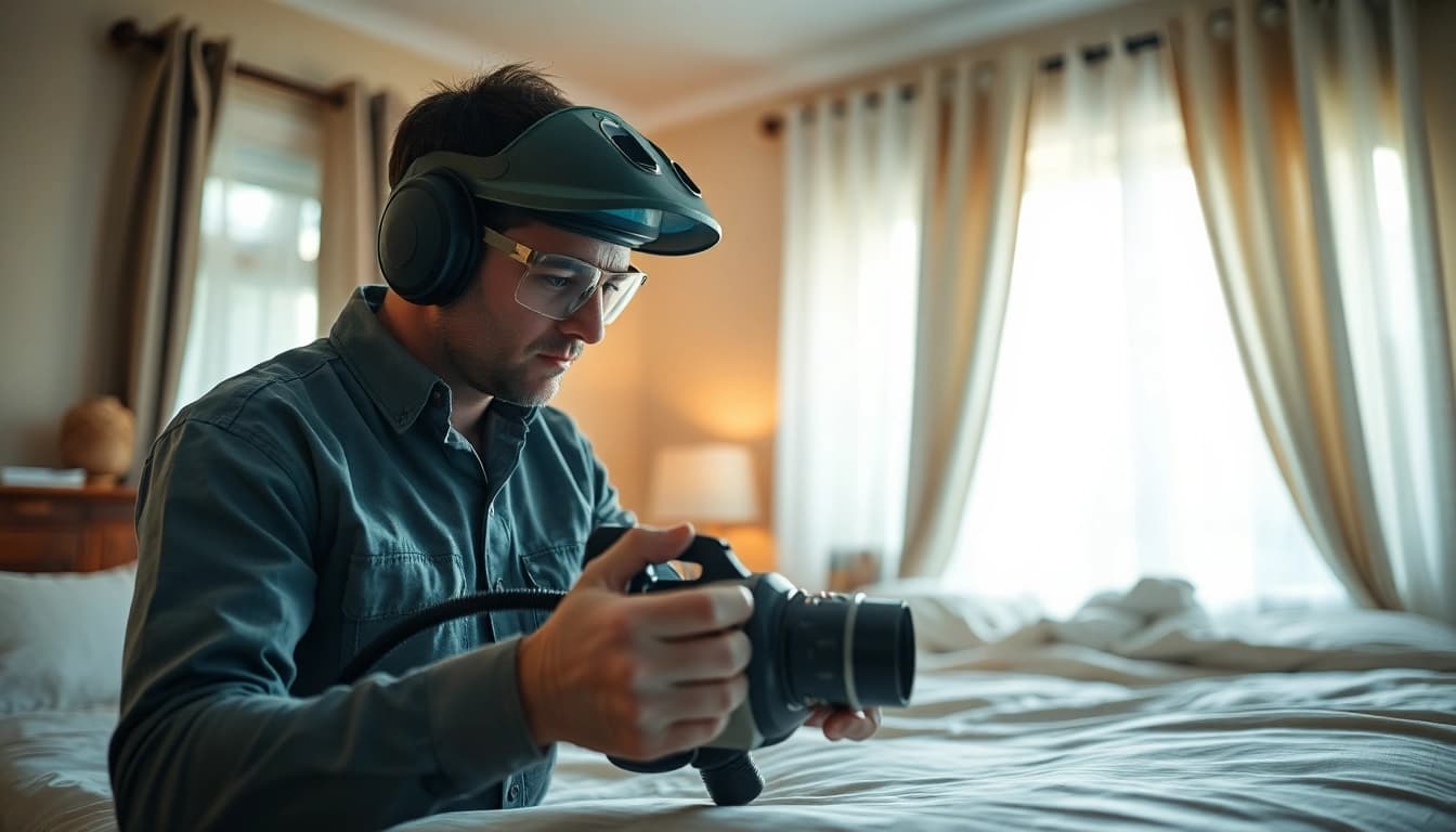 Bed bug company near me offering expert extermination services in a cozy bedroom setting.