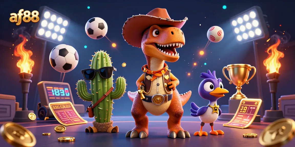 Experience thrilling rounds of slots and jackpots at af88 with a dynamic 3D dinosaur character.