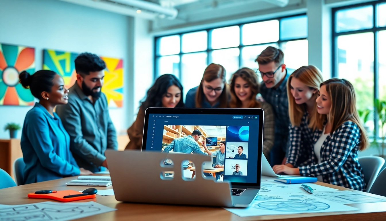 Marcel Hüsig und sein Team arbeiten an einem kreativen Webdesign-Projekt.
