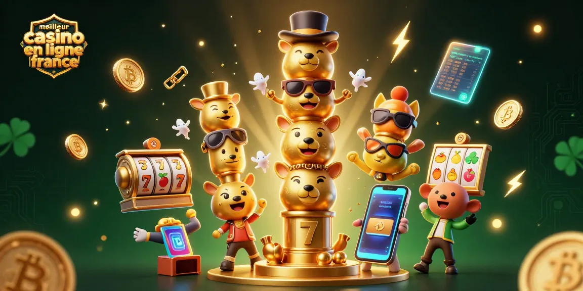 Illustration d'un totem géant de casino, symbolisant le meilleur casino en ligne France et l'excitation des jeux.