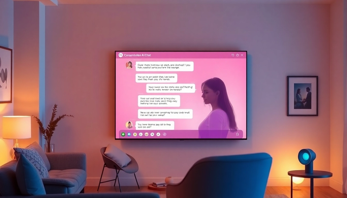 Engaging sex ai chat conversation on a modern digital interface in a cozy setting.