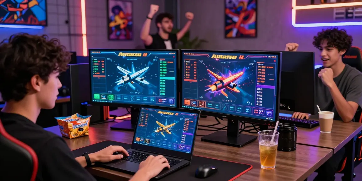 Player enjoying the Aviator crash game with vibrant graphics and snacks.