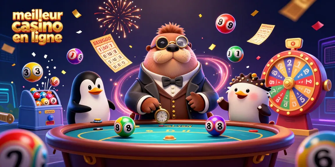 Découvrez le meilleur casino en ligne avec cette illustration 3D captivante d'une scène de jeu dynamique