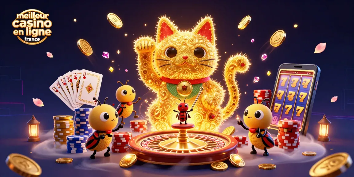 Admirez les lumières et l'excitation du meilleur casino en ligne France avec cette scène dynamique et animée.