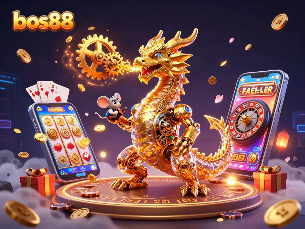Menghadirkan bos88 dengan permainan slot yang memikat, gundukan koin emas, dan efek visual menawan.