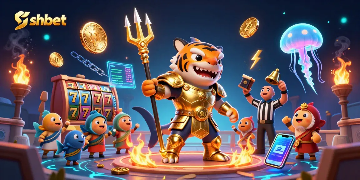 Bet and win with shbet's captivating underwater casino scene featuring a triumphant tiger shark.