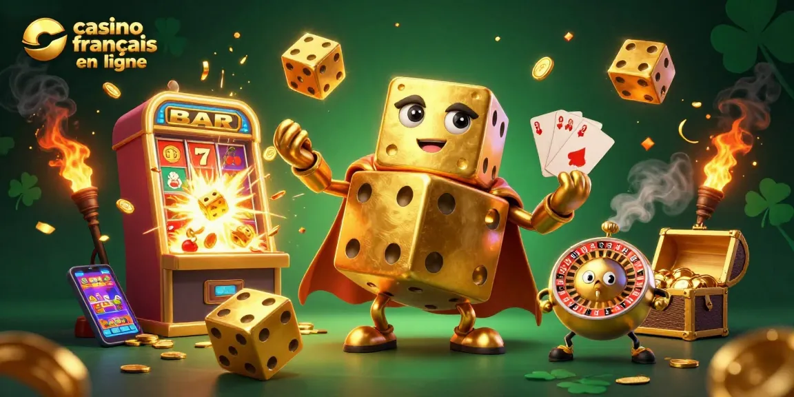 Jouez aux meilleurs jeux de casino français en ligne avec des dés dorés et des jackpots éclatants.