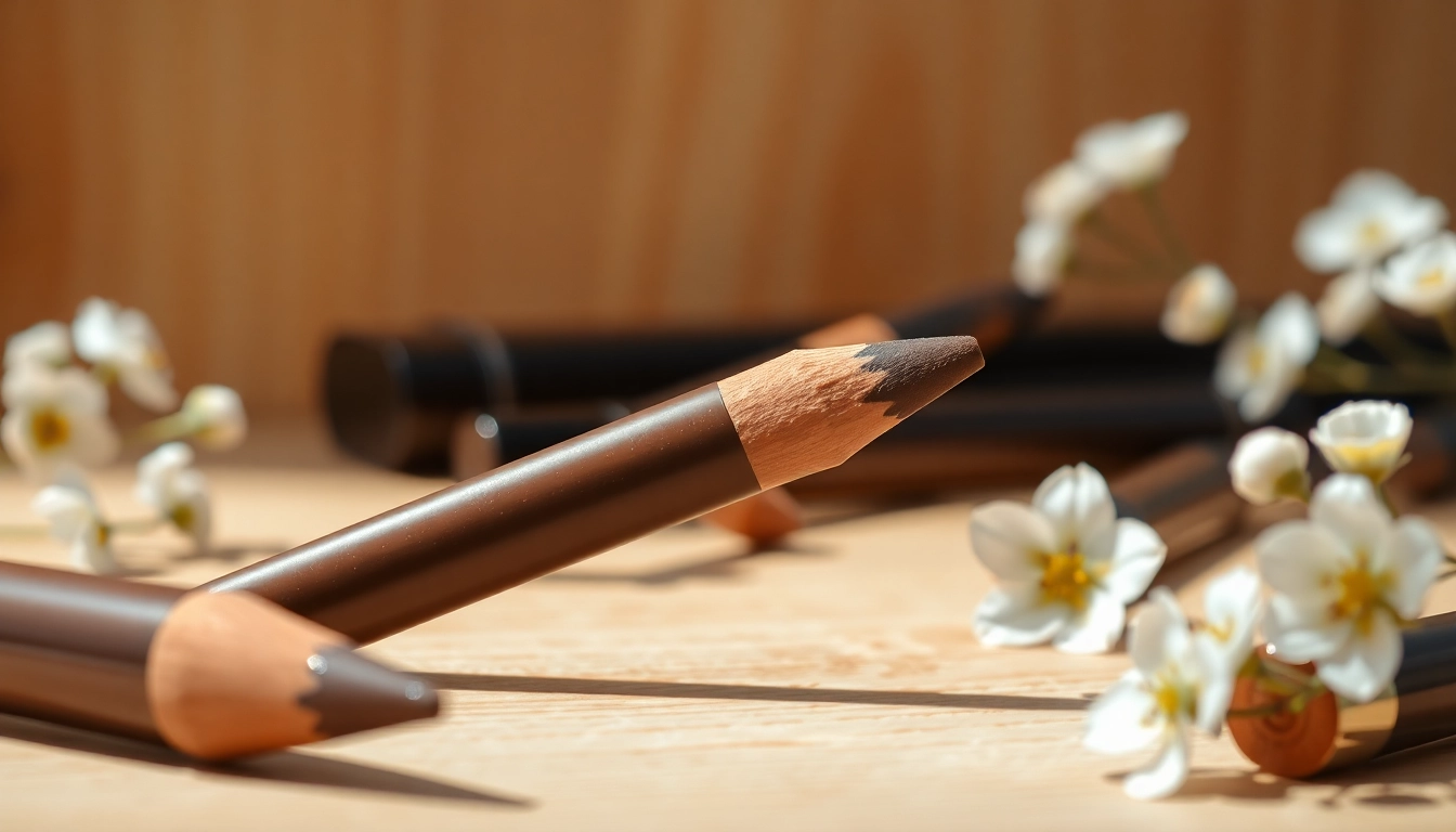Apply eyebrow pencil light brown for perfect brow definition and shaping.