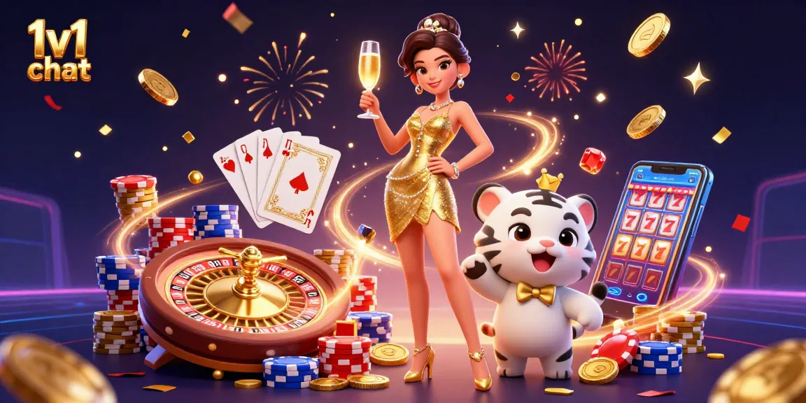 Engage in thrilling 1v1 chat sessions while enjoying a dynamic casino atmosphere with glamorous characters.