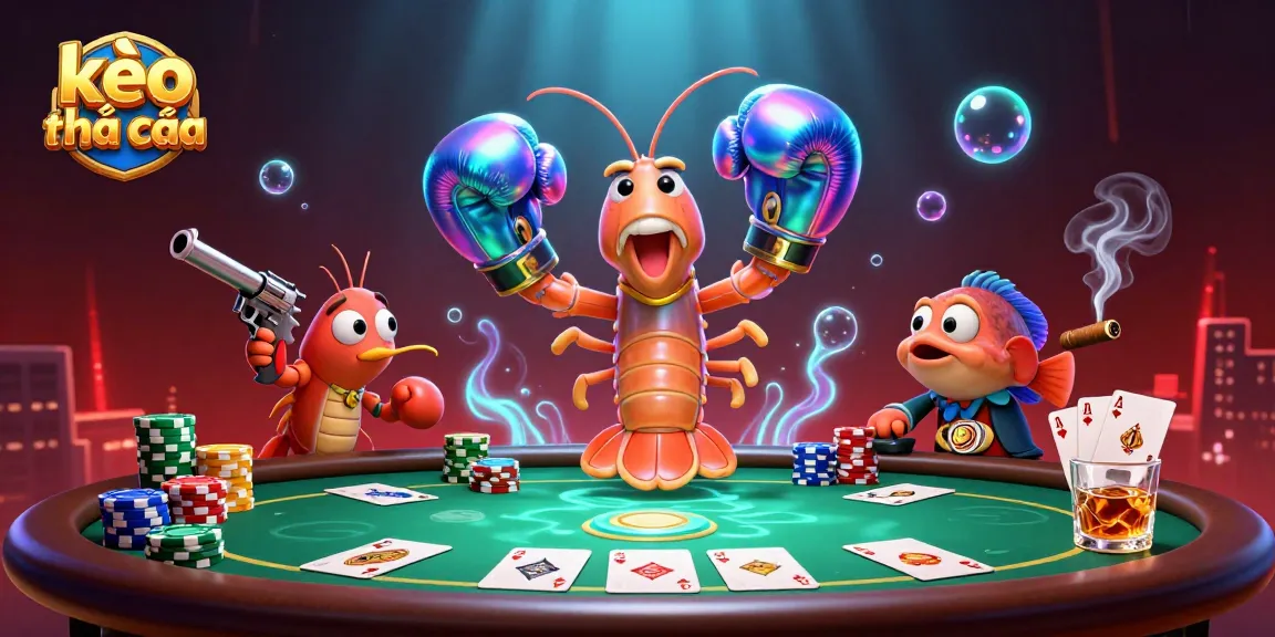 Engage with kèo nhà cái at a vibrant poker scene featuring colorful chips and expert characters.