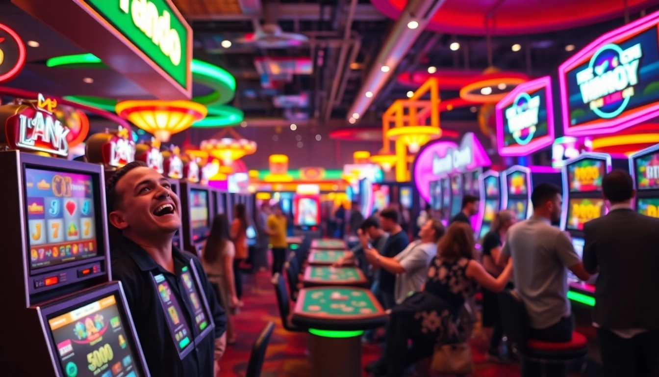 Rasakan kegembiraan bermain di kasino dengan bbni4d, pemain merayakan kemenangan di mesin slot.