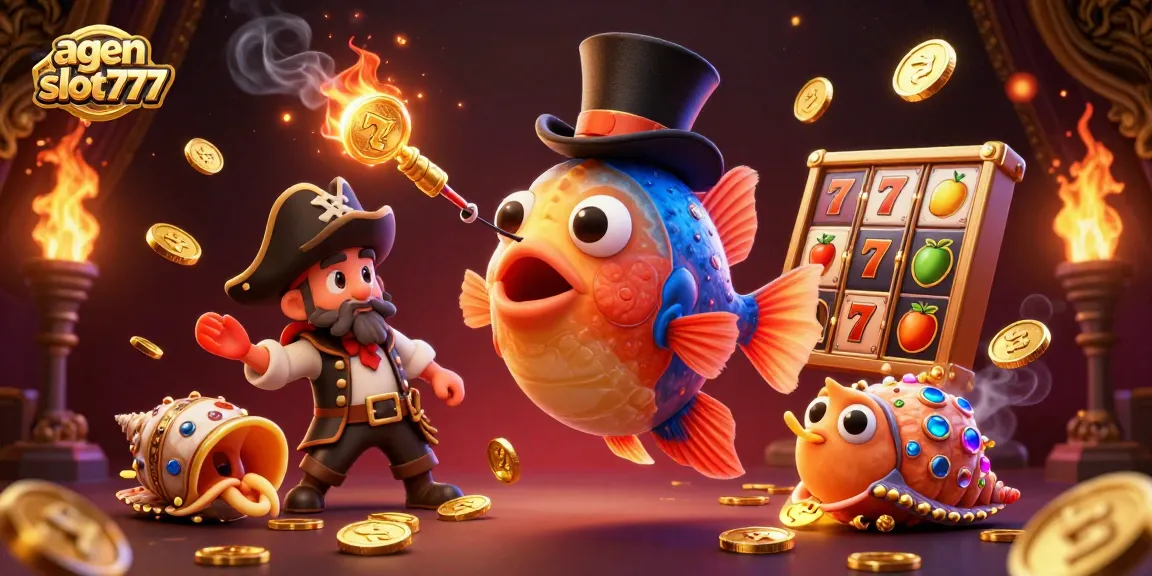 Spin the reels with agen slot777 in a vibrant 3D illustration featuring engaging casino characters and dynamic elements.