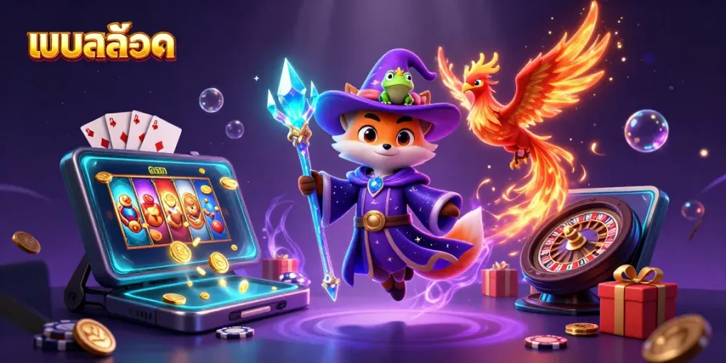 Engage with แบบสล็อต as the mystical fox wizard and phoenix unveil exciting slot gaming adventures.