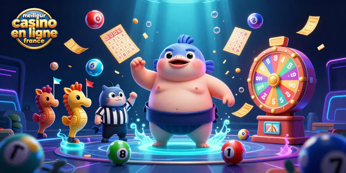 Admirez le meilleur casino en ligne France avec un fugu, un arbitre et des spectateurs marins.