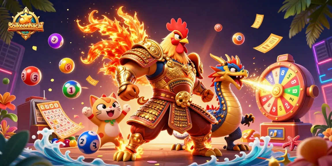Experience thrilling betting with soikeonhacai as you engage dynamic lottery elements in a vivid, animated 3D scene.