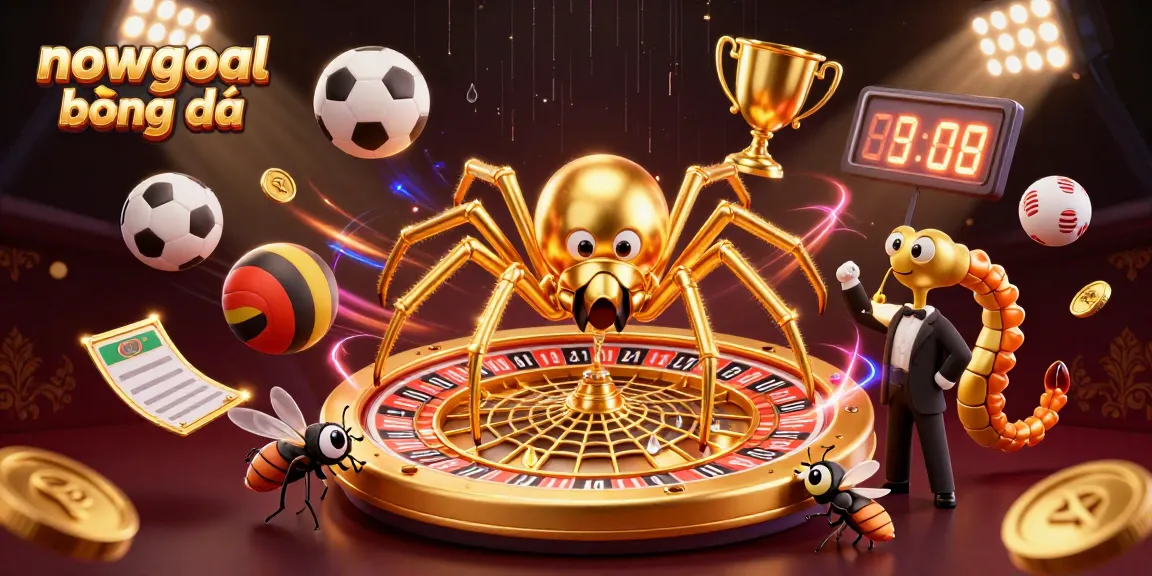 Betting on nowgoal bóng đá with a dynamic 3D illustration of sports elements and vibrant characters.