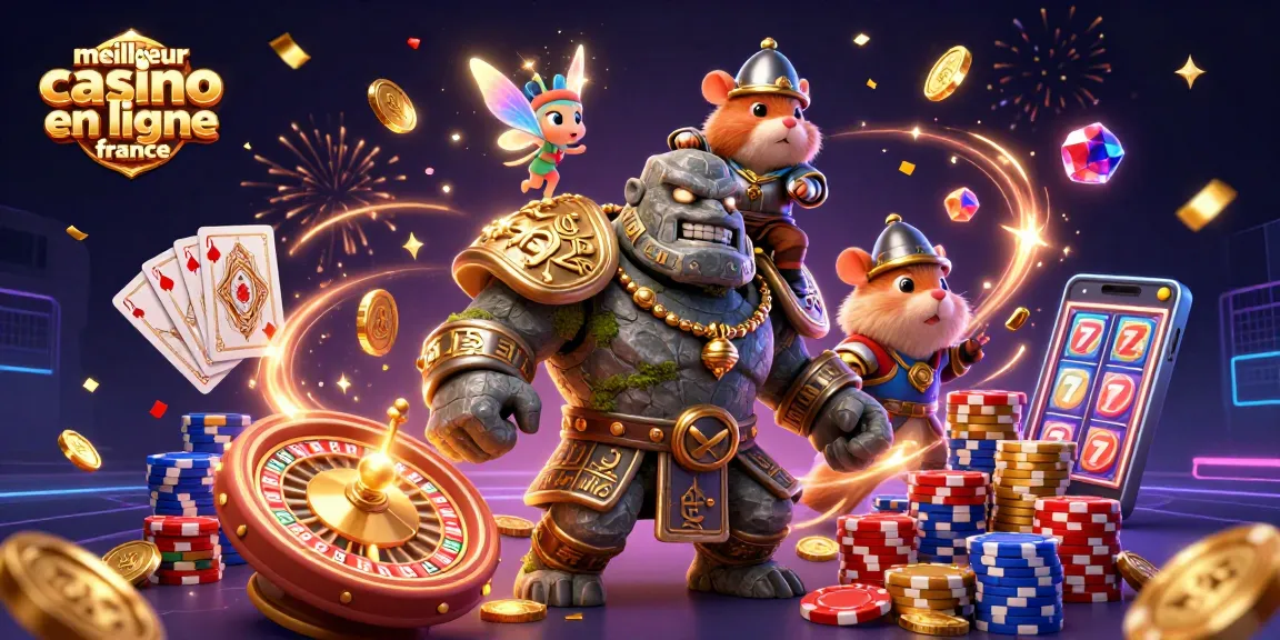 Jouez au meilleur casino en ligne en France avec des personnages magiques et des pièces d'or volantes.