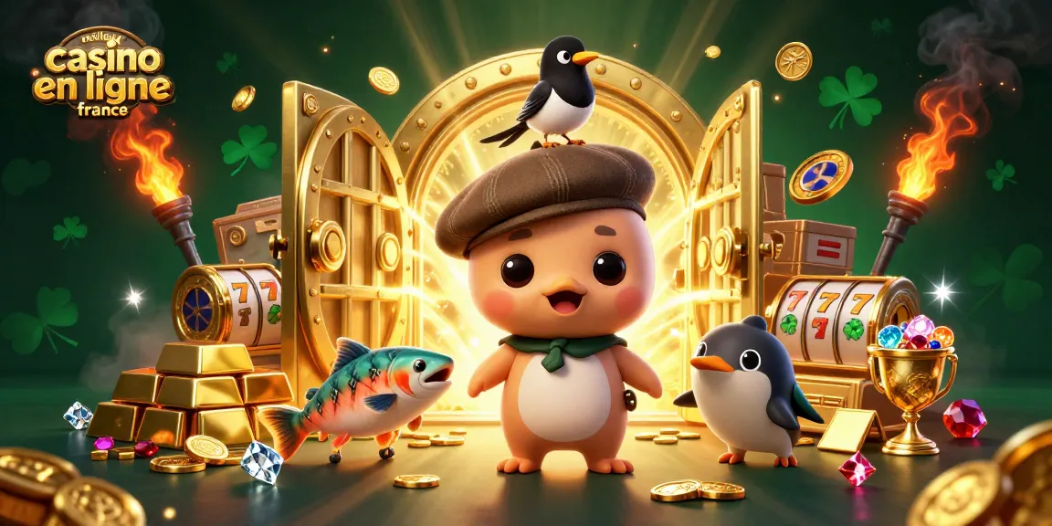 Profitez de l'excitation des jeux au "meilleur casino en ligne en France" avec une illustration animée captivante.