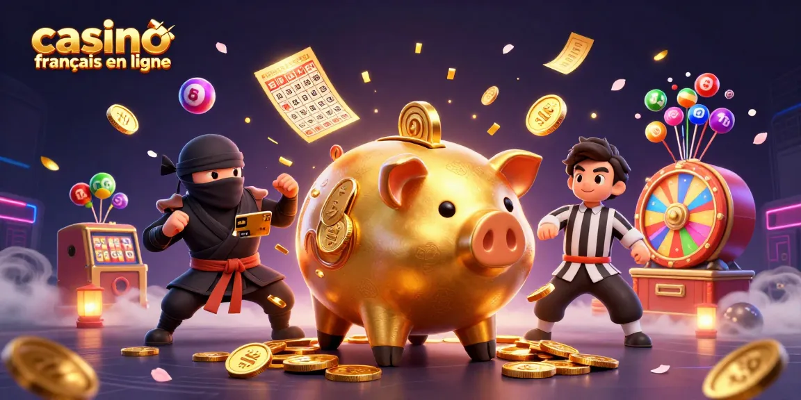 La scène dynamique des casinos francais en ligne avec des personnages et des jeux animés.