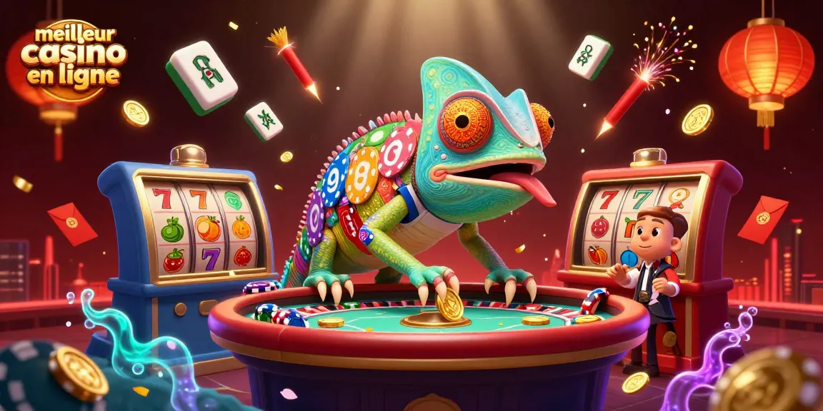 Explorez le meilleur casino en ligne avec une scène animée riche en éléments de jeu captivants.