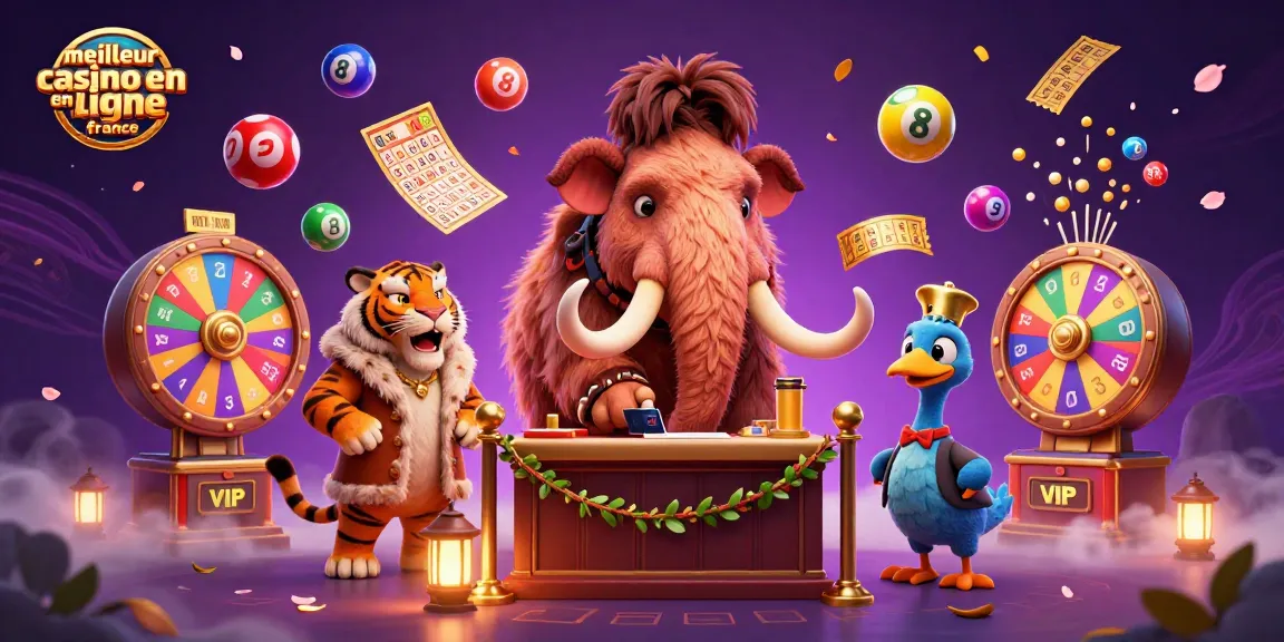 Découvrez le meilleur casino en ligne France avec un mammouth bouncer en action, des boules de loterie colorées et une ambiance captivante.