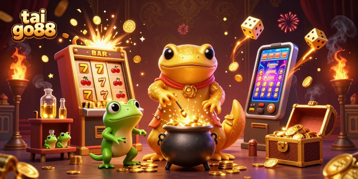 Experience winning gold coins with tai go88 at a vibrant casino scene featuring magical characters.
