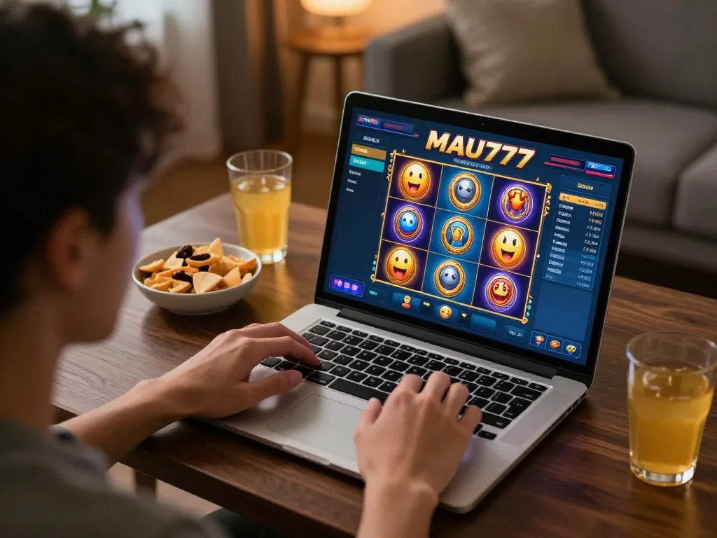 Mainkan MAU777 di laptop untuk aksi slot online yang menarik dalam suasana rumah yang nyaman.