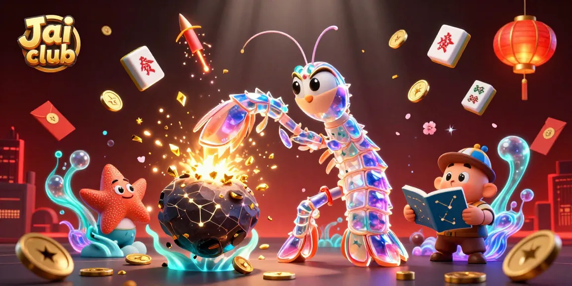 Experience the thrilling action at Jai club with a vibrant galactic samurai tackling a gem-filled asteroid.