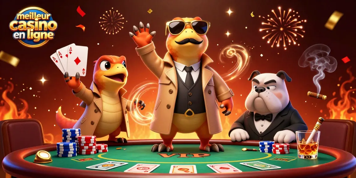 Profitez du meilleur casino en ligne avec un spectacle amusant de raptors déguisés dans un casino vivant.