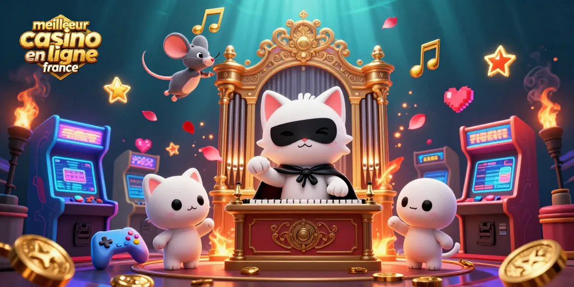 Visitez le meilleur casino en ligne France avec cette illustration vibrante de personnages de casino.