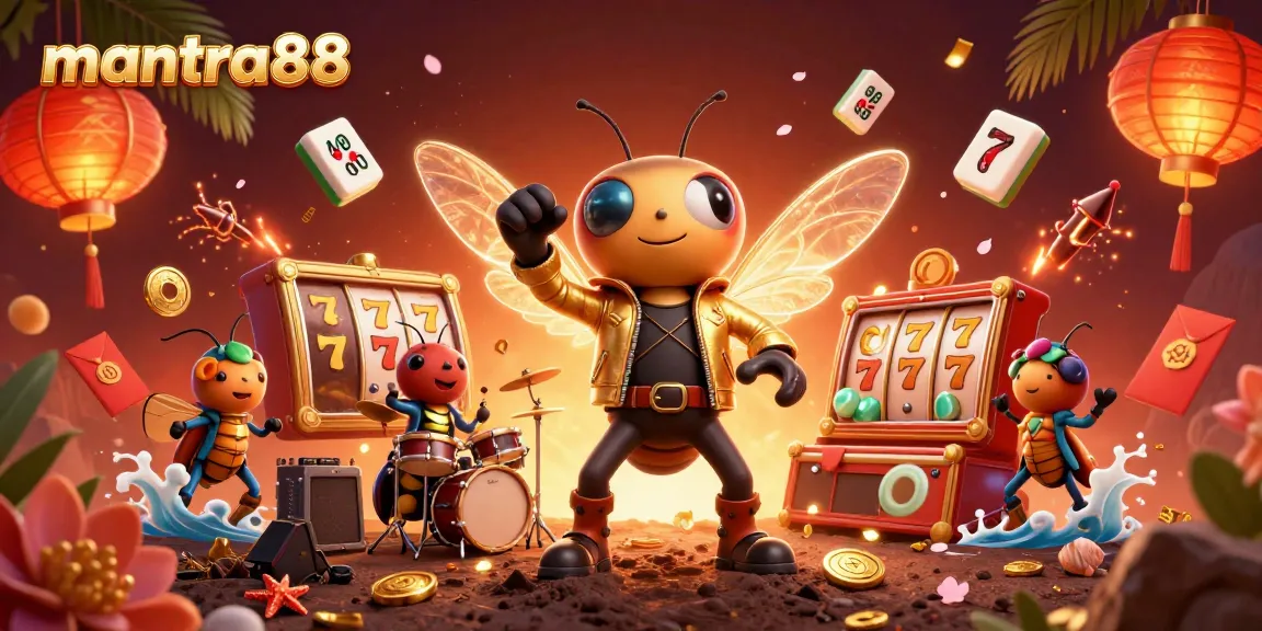 Engage with mantra88's vibrant online gaming experience featuring animated casino elements.
