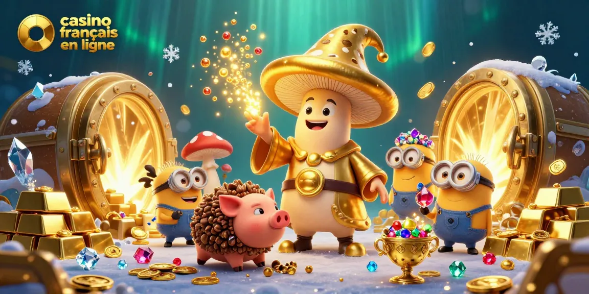 Plongez dans le monde du casino français en ligne avec des trésors d'or et des gemmes scintillantes.