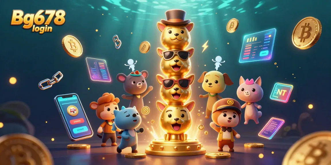 Engage with Bg678 login through a vibrant 3D casino scene filled with crypto elements.