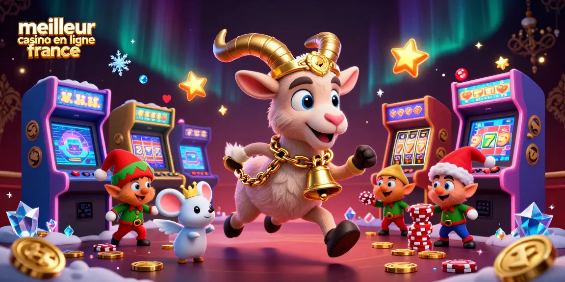 Visitez le meilleur casino en ligne France avec des personnages de Noël et une ambiance festive.