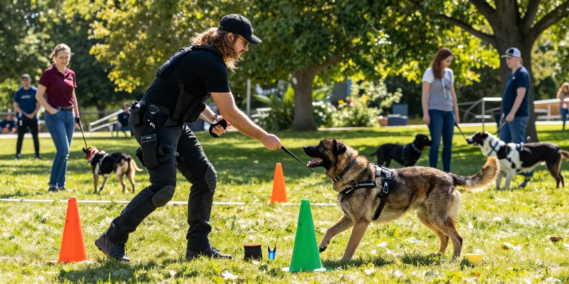 Training gear scene showing rokok88 login harness for effective K9 training outdoors.