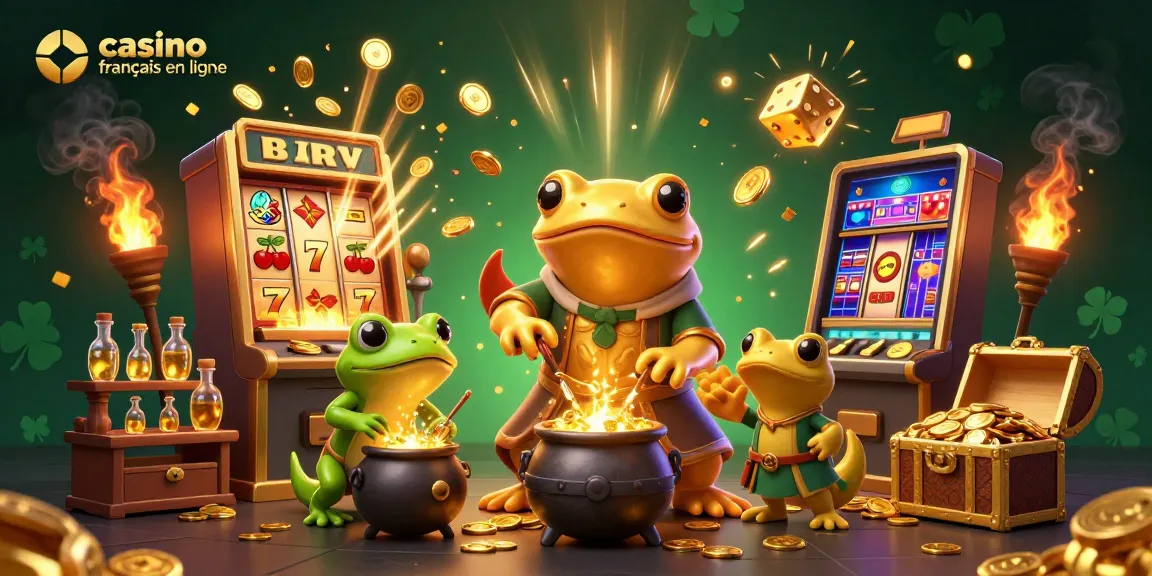 Jouer au casino francais en ligne avec une alchimiste et des assistants, riches en or et en action.
