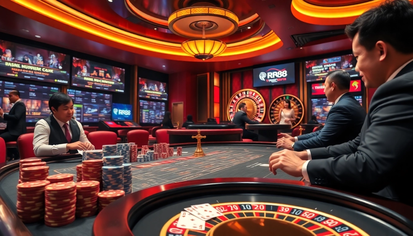 Experience the thrill of RR88's exciting live casino with engaging dealers and active gameplay.