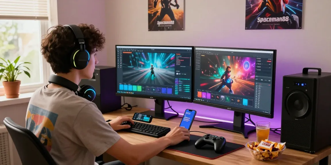 Impressive gaming setup showcasing Spaceman88 platform in a modern cozy space