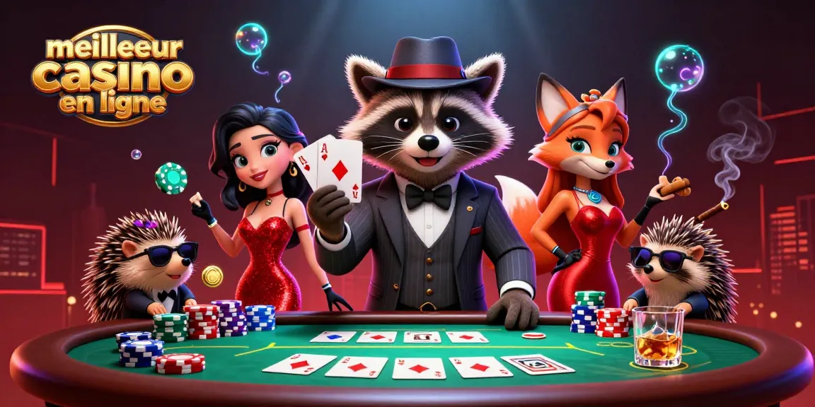 Jouer au meilleur casino en ligne avec une main gagnante de poker, ambiance festive.