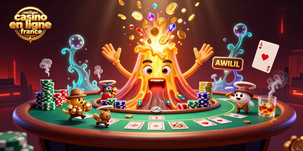 Explorez le meilleur casino en ligne France avec une illustration captivante de casino et de trésor.