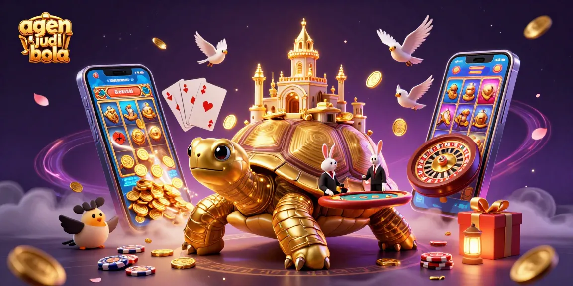 Engage with agen judi bola through a vibrant 3D casino scene featuring dynamic game elements.
