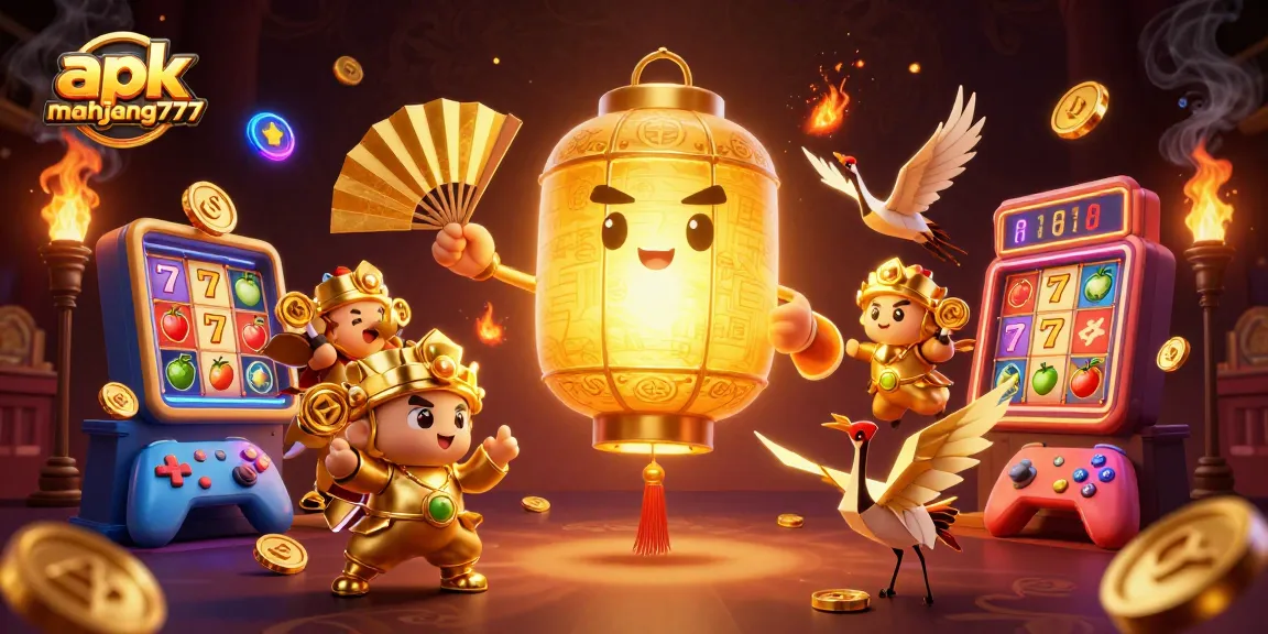 Engage with apk mahjong777 through a vivid illustration showcasing vibrant gaming action.