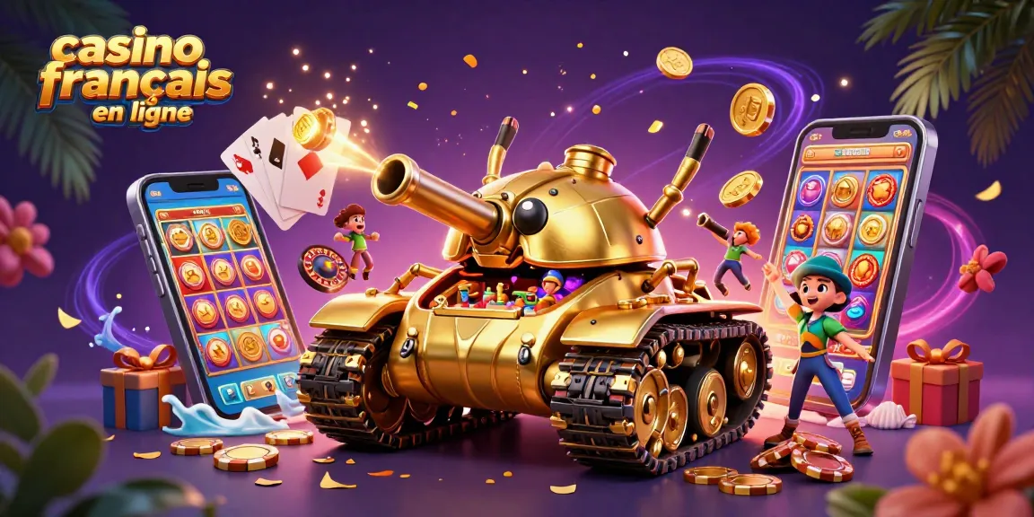 Découvrez l'énergie du casino français en ligne avec ce tank doré et son casino miniature.