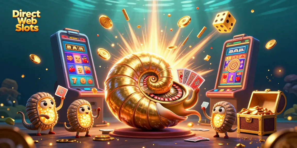 Engaging scene showcasing Direct Web Slots with a giant nautilus roulette wheel surrounded by casino-themed elements.