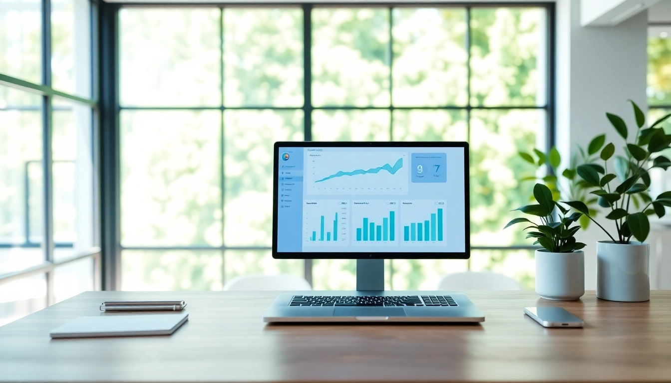 AI for competitor analysis tools and visualizations on a modern workspace desk