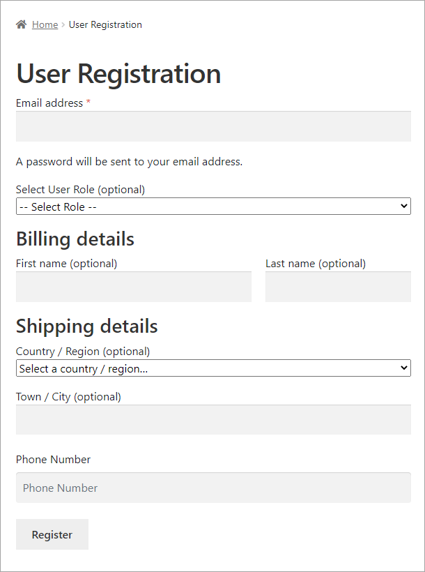 User Registratgion Form
