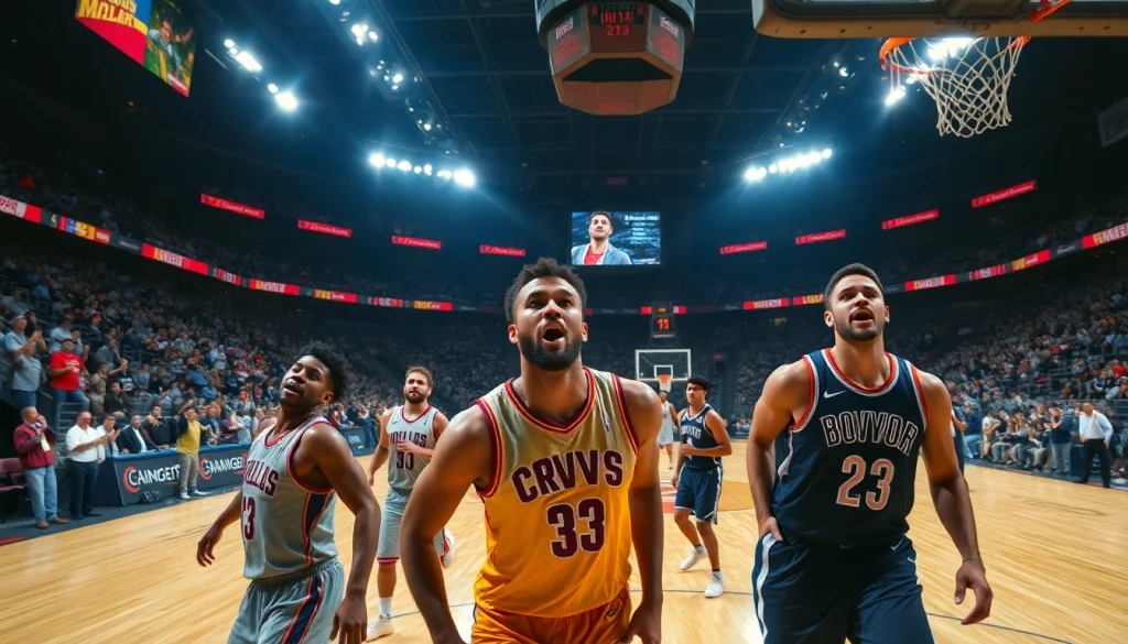 nba중계 중인 농구 경기의 열정적인 순간을 포착한 사진