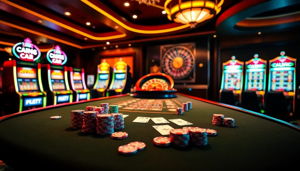 Experience the thrill of gambling at XX88 with poker chips and a vibrant casino setting.