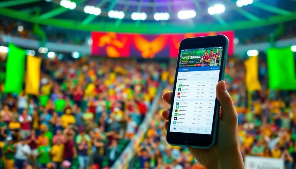 Explore features of online sportsbooks India through vibrant sports betting apps on a smartphone.