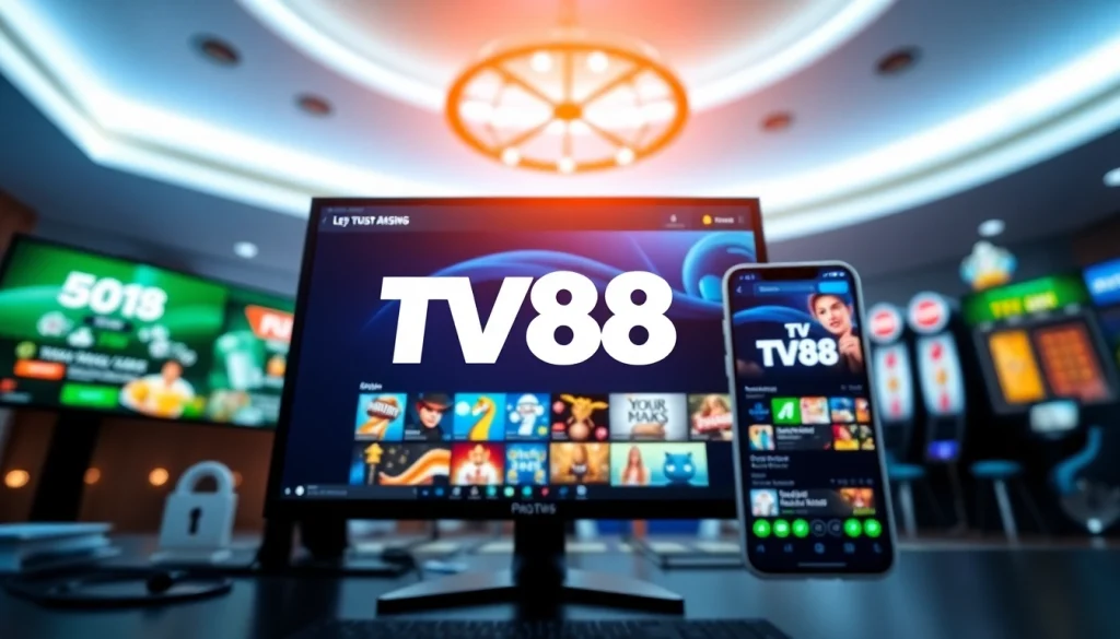 Experience TV88's user-friendly online gaming interface showcasing diverse games and secure transactions.